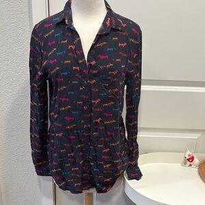 EUC beachlunchlounge Allana Dachsund Print Top